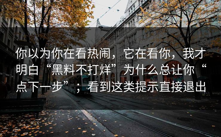 你以为你在看热闹，它在看你，我才明白“黑料不打烊”为什么总让你“点下一步”；看到这类提示直接退出