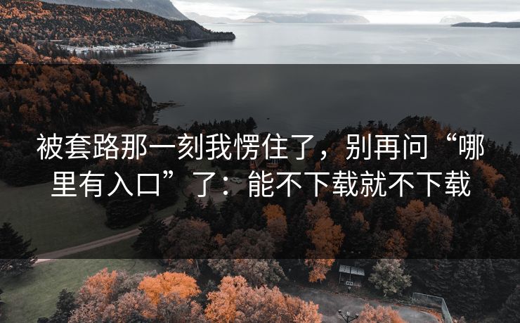 被套路那一刻我愣住了，别再问“哪里有入口”了：能不下载就不下载
