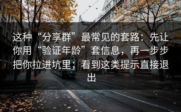这种“分享群”最常见的套路：先让你用“验证年龄”套信息，再一步步把你拉进坑里；看到这类提示直接退出