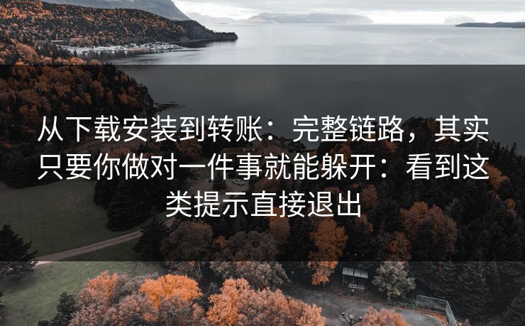 从下载安装到转账：完整链路，其实只要你做对一件事就能躲开：看到这类提示直接退出